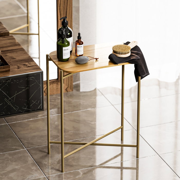Hanah Home Mesa de Centro Shb-003-A Dorado y Natural Hanah Home Mesa de Centro Shb-003-A Dorado y Natural